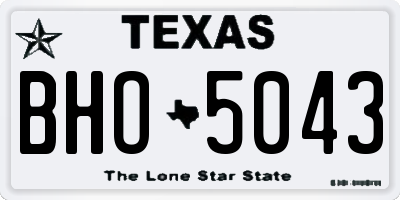 TX license plate BHO5043