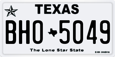 TX license plate BHO5049