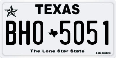 TX license plate BHO5051