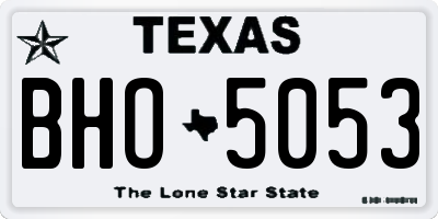 TX license plate BHO5053