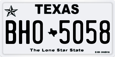 TX license plate BHO5058
