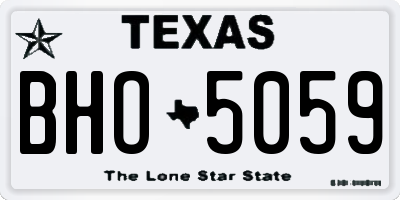 TX license plate BHO5059