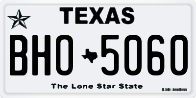 TX license plate BHO5060