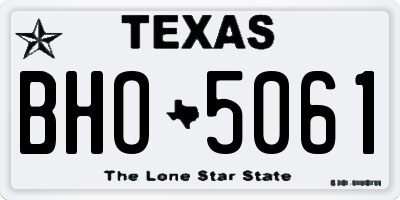 TX license plate BHO5061