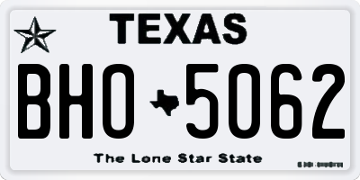 TX license plate BHO5062