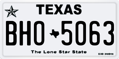TX license plate BHO5063