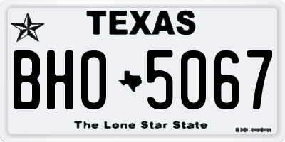 TX license plate BHO5067