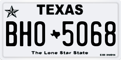 TX license plate BHO5068