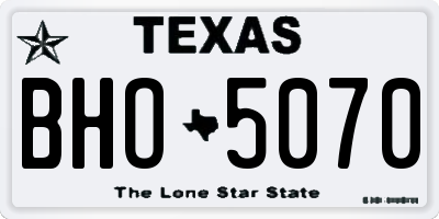 TX license plate BHO5070