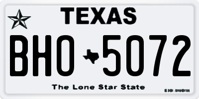 TX license plate BHO5072