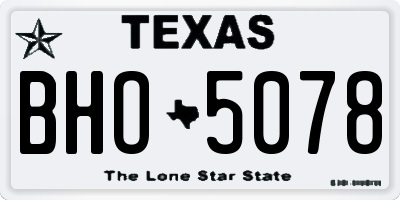 TX license plate BHO5078