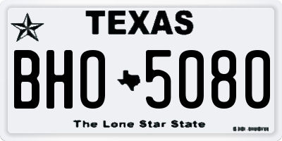 TX license plate BHO5080