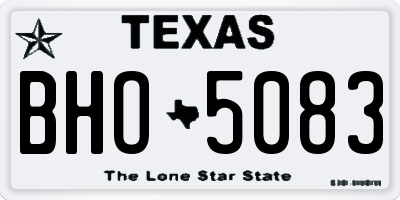 TX license plate BHO5083