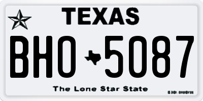 TX license plate BHO5087