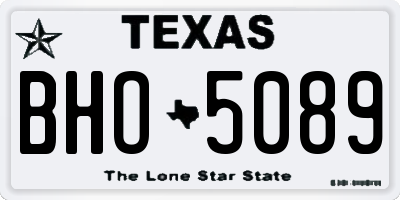 TX license plate BHO5089