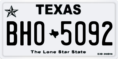TX license plate BHO5092