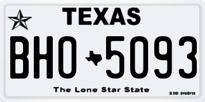 TX license plate BHO5093