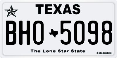 TX license plate BHO5098