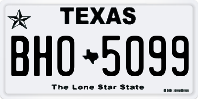 TX license plate BHO5099