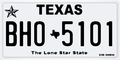 TX license plate BHO5101