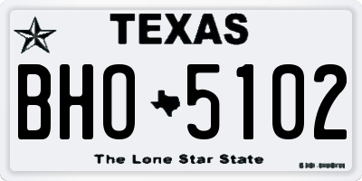 TX license plate BHO5102