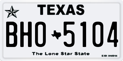 TX license plate BHO5104