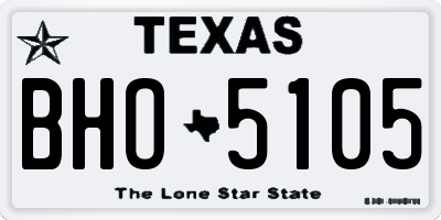 TX license plate BHO5105