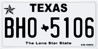 TX license plate BHO5106