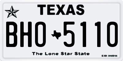 TX license plate BHO5110
