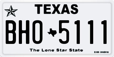 TX license plate BHO5111