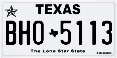 TX license plate BHO5113