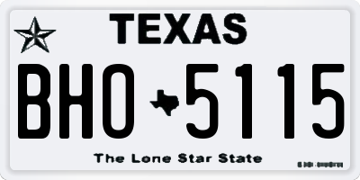 TX license plate BHO5115