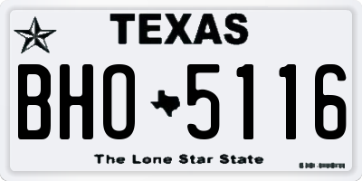 TX license plate BHO5116