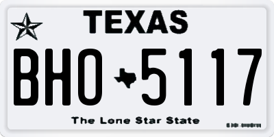 TX license plate BHO5117