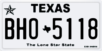 TX license plate BHO5118