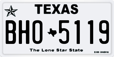 TX license plate BHO5119