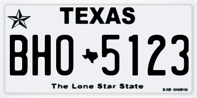 TX license plate BHO5123