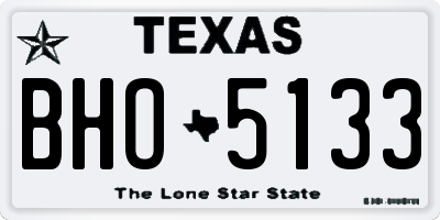 TX license plate BHO5133