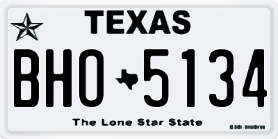 TX license plate BHO5134