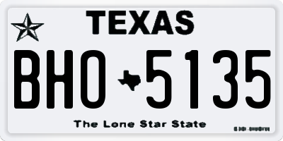 TX license plate BHO5135
