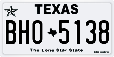 TX license plate BHO5138