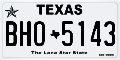 TX license plate BHO5143