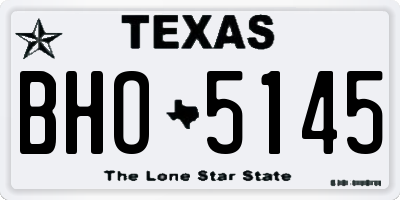 TX license plate BHO5145