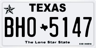 TX license plate BHO5147