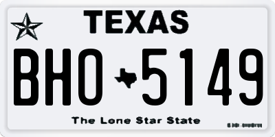 TX license plate BHO5149