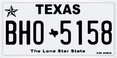 TX license plate BHO5158