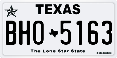 TX license plate BHO5163