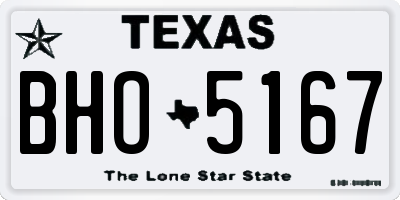 TX license plate BHO5167