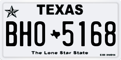 TX license plate BHO5168