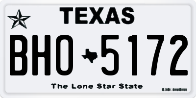 TX license plate BHO5172